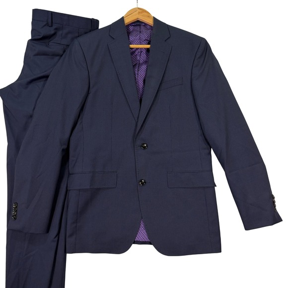 Ted Baker Other - Ted Baker Mens 38R Endurance Jay CT Suit Navy Blue Pinstripe Wool Pants 34x31